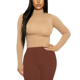 Half High Neck Long Sleeve Bottom Top GZJF-2591