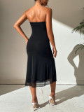 Sexy Tube Top Double Layers Mesh Evening Dress GWDS-250101
