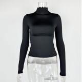 Half High Neck Long Sleeve Bottom Top GZJF-2591
