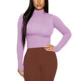 Half High Neck Long Sleeve Bottom Top GZJF-2591