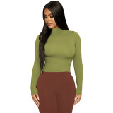 Half High Neck Long Sleeve Bottom Top GZJF-2591