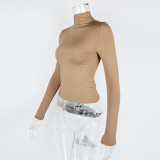 Half High Neck Long Sleeve Bottom Top GZJF-2591
