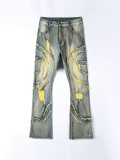 Men's Tassel Holes Micro Flare Jeans XCFF-8938