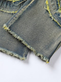 Men's Tassel Holes Micro Flare Jeans XCFF-8938