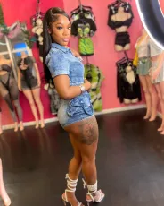 Short Sleeve Washed Denim Romper MEM-88626