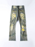 Men's Tassel Holes Micro Flare Jeans XCFF-8938