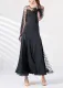 Polka Dot Lace Patchwork Long Sleeve Maxi Dress GWDS-241208