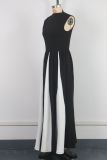 Contrast Color Patchwork Sleeveless Maxi Dress GWDS-250102