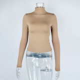 Half High Neck Long Sleeve Bottom Top GZJF-2591