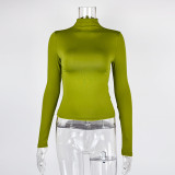 Half High Neck Long Sleeve Bottom Top GZJF-2591
