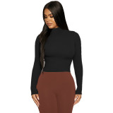 Half High Neck Long Sleeve Bottom Top GZJF-2591
