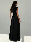 Contrast Color Patchwork Sleeveless Maxi Dress GWDS-250102