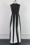 Contrast Color Patchwork Sleeveless Maxi Dress GWDS-250102