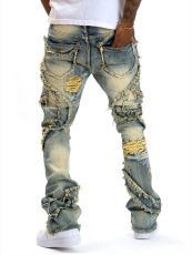 Men's Tassel Holes Micro Flare Jeans XCFF-8938