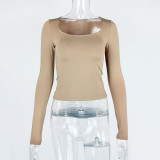 Square Neck Long Sleeve T Shirt GZJF-2590