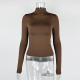 Half High Neck Long Sleeve Bottom Top GZJF-2591