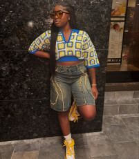 Fashion Washed Denim Fifth Pants GAKF-50222