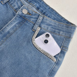 Hollow Out Hot Drill Jeans GFRT-DZF2611