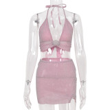 Backless Tie Up See Through Skirt Suit GFRT-SF971