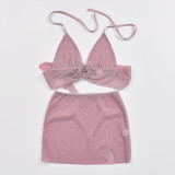 Backless Tie Up See Through Skirt Suit GFRT-SF971