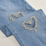 Hollow Out Hot Drill Jeans GFRT-DZF2611