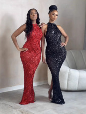 Rhinestone Sleeveless Slim Evening Dress GADE-8593