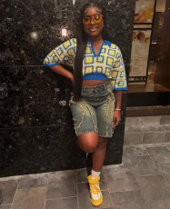 Fashion Washed Denim Fifth Pants GAKF-50222