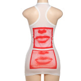 Tight Print Sleeveless Tops GHEM-K24L57411