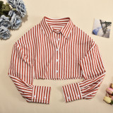 Stripe Long Sleeve Shirt+Tank Tops 2 Piece Set GFRT-41275THG