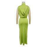 Solid Color Sleeveless Split Maxi Dress YF-10772