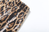 Sexy Sequin Leopard Prin Two Piece Skirts Set GZJQ-K24S49690