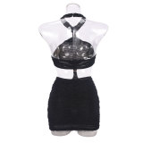 Backless Halterneck Mini Dress GFRT-041561DBG