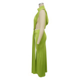 Solid Color Sleeveless Split Maxi Dress YF-10772