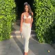Knits Sleeveless Halterneck 2 Piece Skirts Set GZJQ-W24S49192
