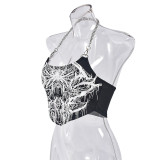 Sexy Backless Print Halterneck Tops GFRT-41302THG