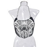 Sexy Backless Print Halterneck Tops GFRT-41302THG