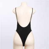 Backless Solid Color Sling Bodysuit GZJQ-P1720212
