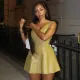 Fashion PU Leather Sleeveless Mini Dress GFRT-041537DBG