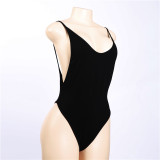 Backless Solid Color Sling Bodysuit GZJQ-P1720212