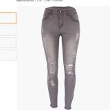 High Waist Holes Jeans XCFF-3110