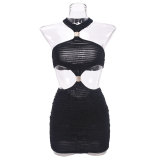 Backless Halterneck Mini Dress GFRT-041561DBG