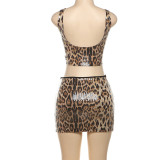 Sexy Sequin Leopard Prin Two Piece Skirts Set GZJQ-K24S49690