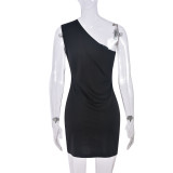 Rhinestone Bow Split Mini Dress GFRT-31702DHY