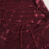 Print Backless Sling Split Maxi Dress GFRT-041539DBG