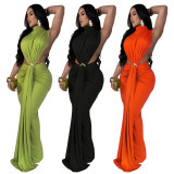 Solid Color Sleeveless Split Maxi Dress YF-10772