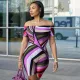 Colorful Print One Shoulder Slim Romper MXBF-K24RP172