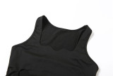 Sleeveless U Neck Holes Slim Midi Dress GZJQ-K23D26153