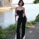 Color Block Patchwork Flare Pants MXBF-G24PT164