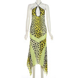 Halterneck Hollow Out Backless Midi Dress GZJQ-K24D42930
