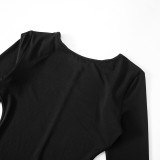 Solid Color Backless Slim Mini Dress MXBF-K24DS345